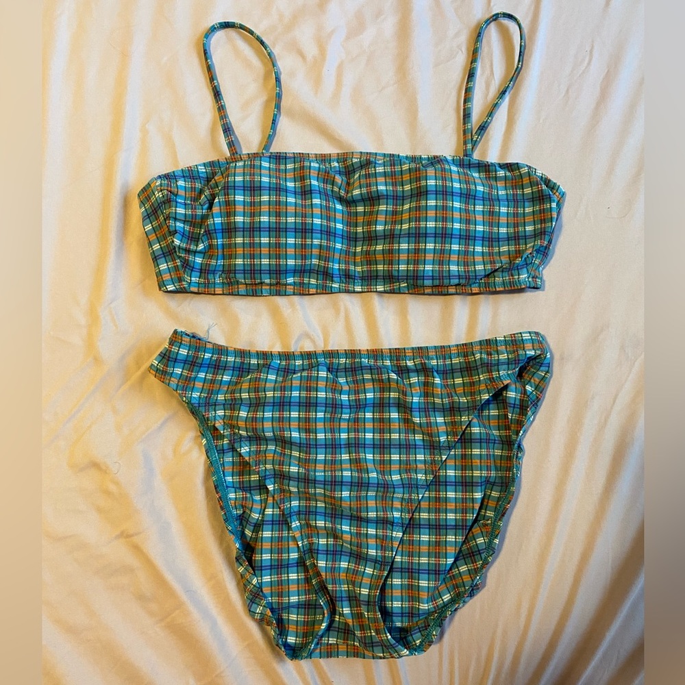 Vintage Two-Piece Plaid Bikini
